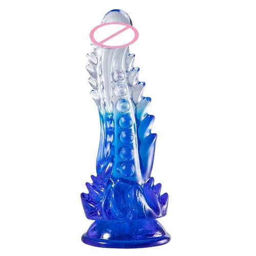 Godemichet Anal En Msi De Cristal Pour Femmes,Énorme Pointe Anale,Pénis Réaliste,Jouets Sexy Pour Couples,Vagin,Anal- Bleu-E25152