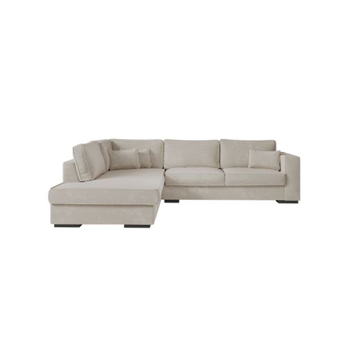 Canapé D'angle Xxl Belami En Tissu - Beige, Angle Gauche