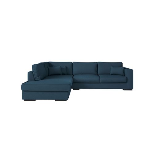 Canapé D'angle Xxl Belami En Tissu - Bleu Pétrole, Angle Gauche