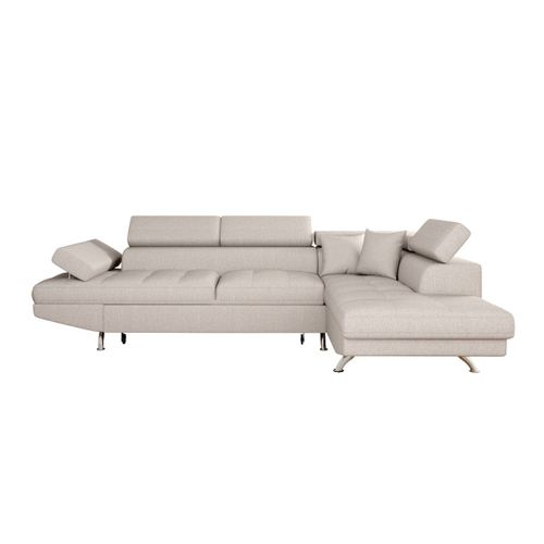 Canapé D'angle Rio Convertible Avec Coffre En Tissu - Angle Droit, Beige