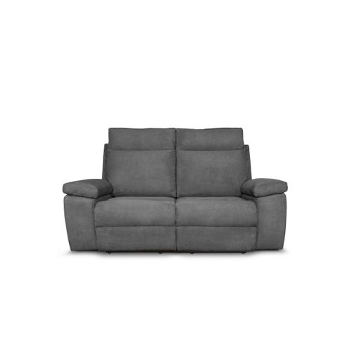Canapé De Relaxation Manuel 2 Places En Tissu Houda - Gris