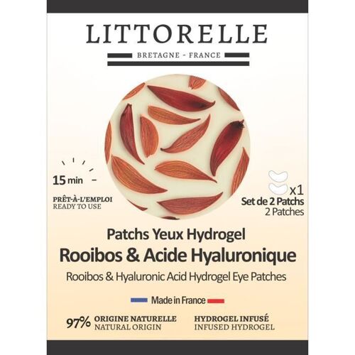 Patchs Yeux Detox Anti-Âge Hydrogel Infusé Au Rooibos & Acide Hyaluronique? Anti Stress, 97% D'origine Naturelle ? Made In France 