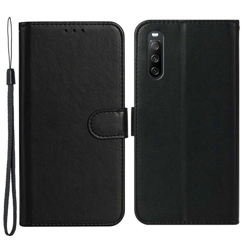 Housse Pour Sony Xperia 10 V - Etui Coque Pochette Portefeuille + Verre Trempe - Noir