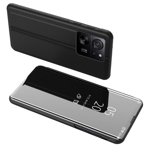 Housse pour Xiaomi 13T / 13T Pro 5G - etui coque portefeuille clear view + film ecran - NOIR
