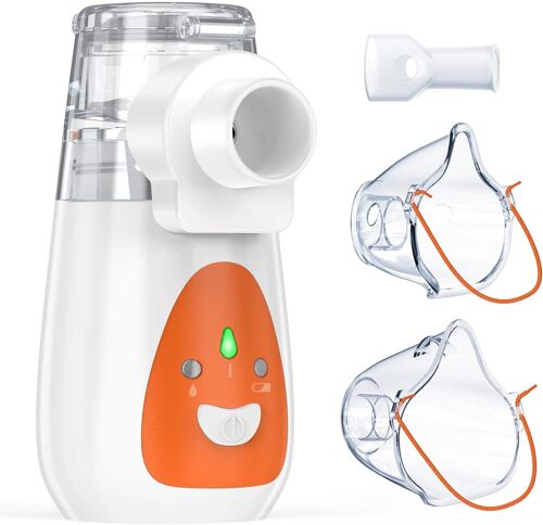 Inhalateur Aérosol Respiratoire, Nébuliseur Pour Enfants Adultes Et Bébés Silencieux Rechargeable Et Portable Pour Traitement Des Maladies Des Voies Respiratoires, Taux D'atomisation Réglable 