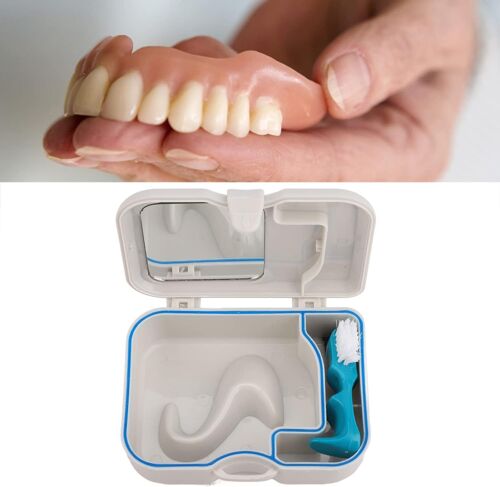 Étui Anti-Poussière Pour Appareils Dentaires ? Boîte À Prothèses Dentaires Étanche À Fente Avec Fermeture Verrouillable Avec Brosse À Dents Et Design Miroir Pour La Protection Des Appareils Dentaires 