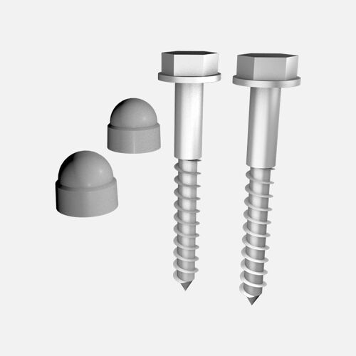 Tirefonds pour fixation sol bois Ø10x80mm (lot de 2) - Coloris gris