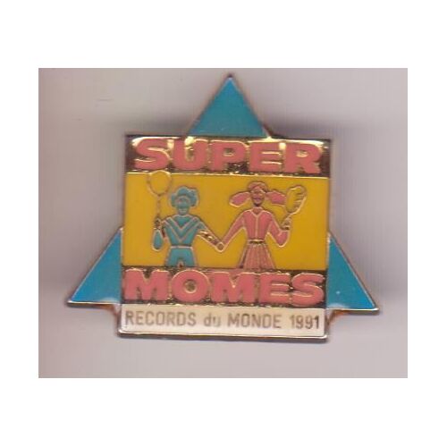 Pins Super Momes Records Du Monde 1991 (Signé Pin's Connection Nice) 2.5x3 Cm