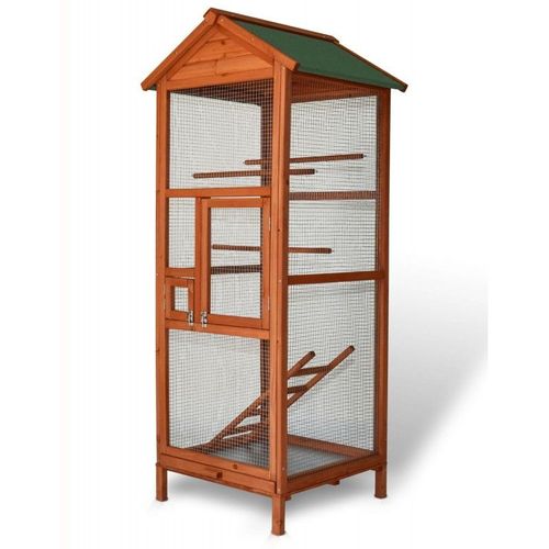 Volière Cage A Oiseaux En Bois De Haute Qualite 72 X 63 X 168 Cm Exterieur Et Interieur Bb Loisir