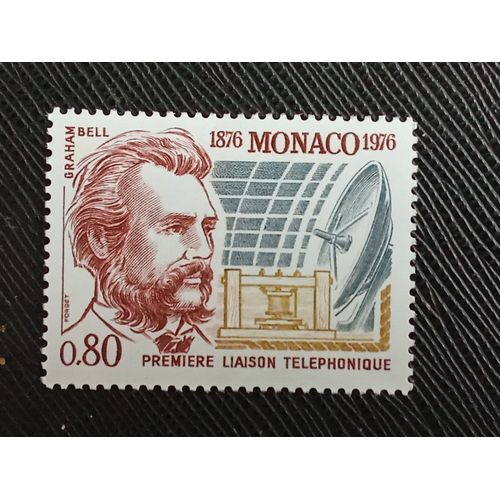 Timbre Monaco Y T 1053 Alexander Bell (1847-1922), Centenaire Du Téléphone 1976 ( 110909 )