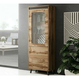 Vitrine Nordis Cm Avec Étagères Vitrine, Bibliothèque En Chêne Wotan De Haute Qualité