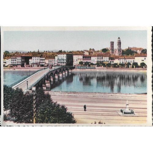 Cpa Macon - La Saône , Un Pont Et Monts Du Maconnais