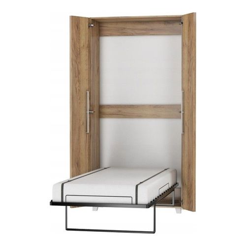 Armoire Lit Escamotable Vertical 90x200 Cm Or Artisan Avec Porte Lit Rabattable Lit Mural Todor