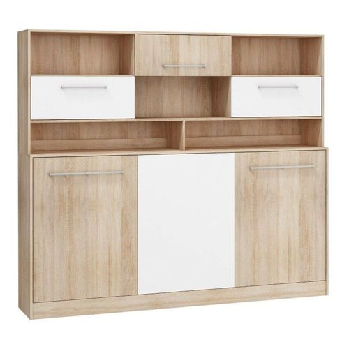 Armoire Lit Escamotable Horizontal 90x200 Cm Avec Étagères Sonoma Blanc Lit Rabattable Lit Mural Roddy