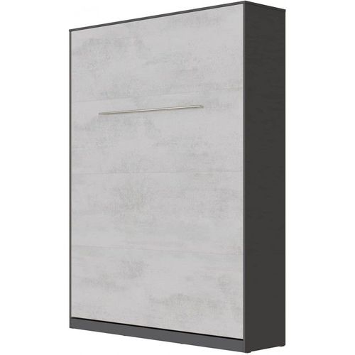 Armoire Lit Escamotable 140x200cm Lit Rabattable Lit Mural Supérieur Vertical Anthracite/Béton