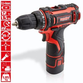 Hecht 1242 Tournevis sans fil 12 V Li Ion LED Perceuse Mini Visseuse puissant et maniable avec rotation gauche et droite