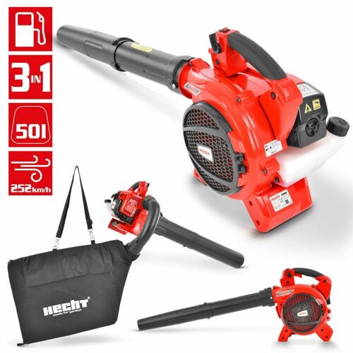 Hecht 9280 Aspirateur souffleur broyeur essence 3en1 252km/h 50 l moteur à deux temps