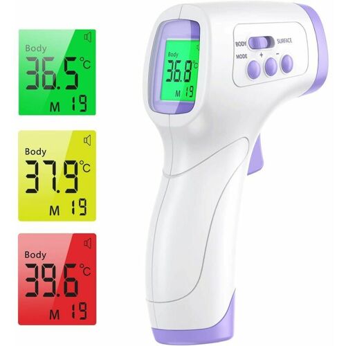 Thermomètre Frontal Adulte Thermomètre Infrarouge Avec Arte De Fièvre Thermomètre Frontal 2 En 1 Sans Contact Avec Fonction Mémoire, Écran Lcd