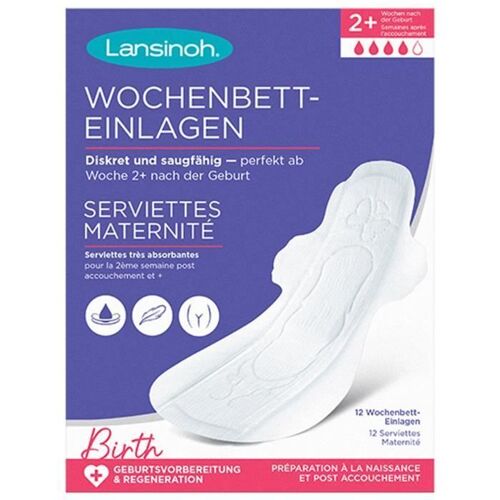Lansinoh Serviettes Maternité 2+ Semaines 12pcs 