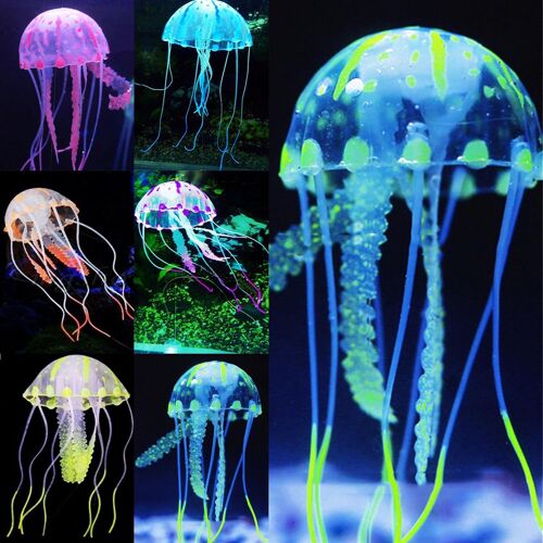 6 Décoration De Décoration De Méduse Rougeoyante Pour Réservoir De Poissons D'aquarium