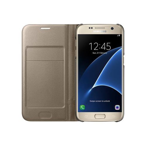 Samsung Led View Cover Ef-Ng930 - Étui À Rabat Pour Téléphone Portable - Or - Pour Galaxy S7