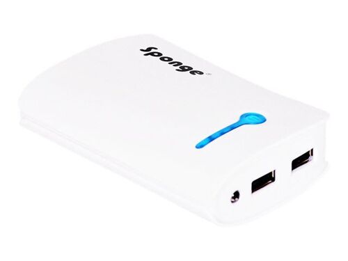 Sponge Energy 8400 - Banque D'alimentation - 8400 Mah - 2 A - 2 Connecteurs De Sortie (Usb) - Blanc