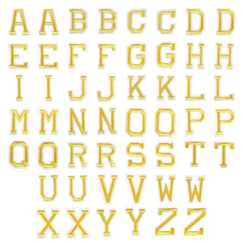Patchs De Lettres En Fer À Repasser, Patchs De Lettres Appliquées, À Coudre Sur Des Lettres Brodées, Patchs De L'alphabet Pour Vêtements 52 Pièces