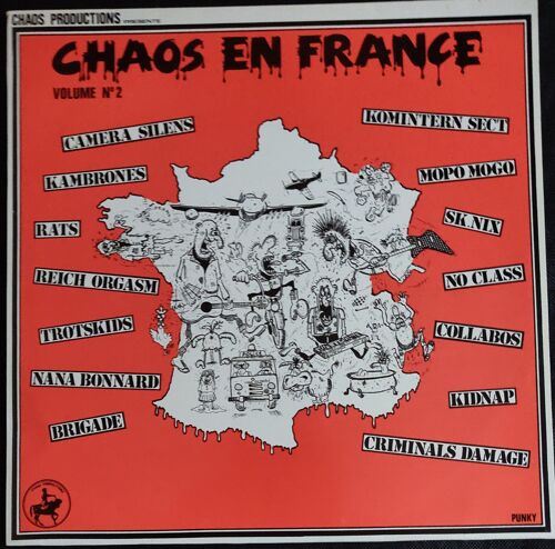Various - Chaos En France , Volume 2 # Vinyle, Lp, Compilation,Red Cover, France 1984, Punk #