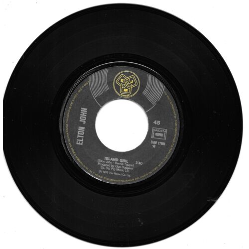 Elton John : Island Girl / Sugar On The Floor [Vinyle 45 Tours 7"] 1975
