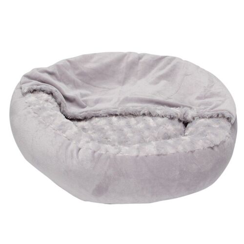 Lit Rond Pour Petit Chien Et Chat, Couverture À Capuche Anti-Anxiété, Lit À Coussin Orthopédique Pour Animal De Compagnie, Pour Chaton D'intérieur