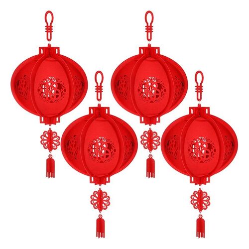 Puzzle 3d Lanterne Non Tissée Rouge Chinoise, 4 Pièces, Pour Le Nouvel An Chinois, Le Festival De Printemps, La Célébration De Mariage Et De Restaurant