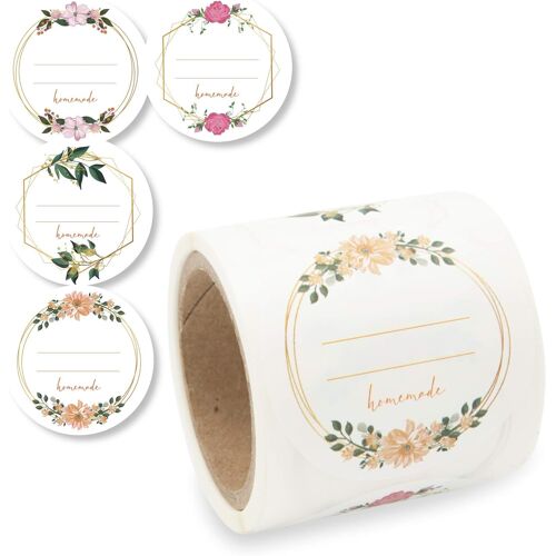Étiquettes Autocollantes 50 Mm Motif Fleur (200)