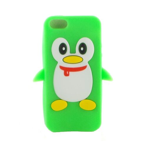 Coque silicone pingouin pour iphone 5 de couleur vert