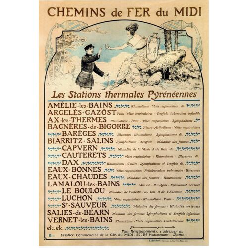 Affiche Stations Thermales Pyreneenes