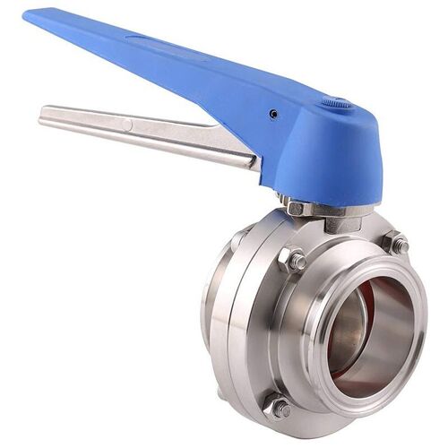 Valve À Papillon Sanitaire En Acier Inoxydable, 1-1/2 Pouce 38mm Ss304 1.5 Pouce, Triple Pince, Déclencheur De Pression Pour Produits Agricoles À Domicile