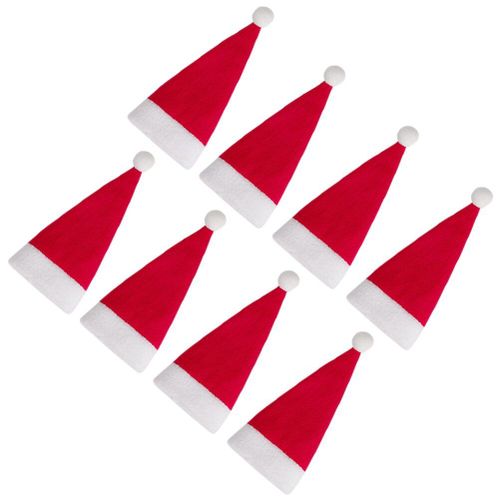 Sac Pour Bouteille De Vin De Noël, Sac Organisateur De Couverts, Sac De Couverture De Fourchettes, Ornements De Noël, Mini Chapeau De Père Noël 24 Pièces