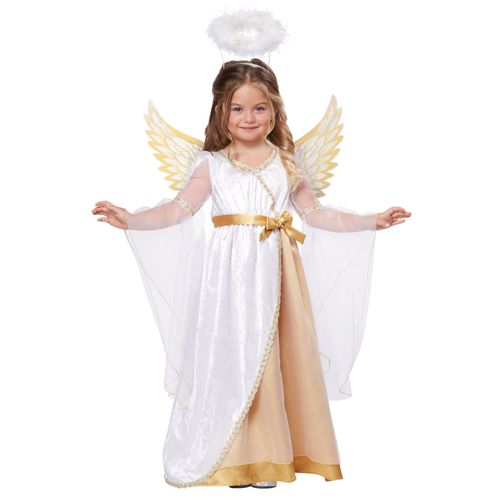 Déguisement Petit Ange Blanc Et Or Luxe Fille - Taille: M 3 - 4 Ans (101cm)