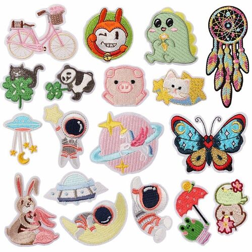 Patchs Brodés De Styles Assortis, 18 Pièces, À Coudre/Repasser Sur Les Chapeaux, Accessoires De Bricolage