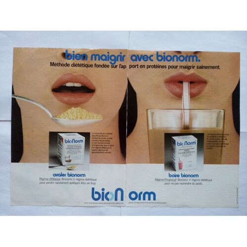 Publicité Ancienne (Septembre 1981) Pour Le Régime Diététique "Bionorm" (Publicité Bossard)