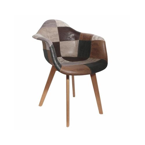 Fauteuil Design - Effet Cuir - Patchwork
