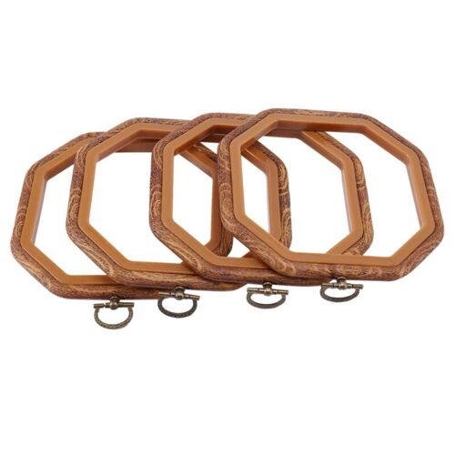 Cerceaux De Broderie Octogonaux, Ensemble De Cerceaux Imitation Bois, Cadre D'affichage Pour L'artisanat D'art, Couture Pratique Et Suspension, 4 Pièces
