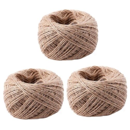 Ficelle En Jute, 3x100 Mètres, Corde De 1mm, Texture Naturelle