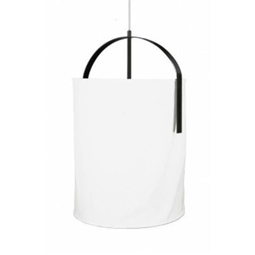 Suspension - Globen Lighting - Nest Noir - Lin Blanc - Laiton Satiné - 35 Cm Diamètre