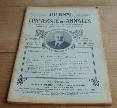Journal De L'université Des Annales N° 17- Tome 2- 15 Aout 1912- 6 Ème Année Scolaire