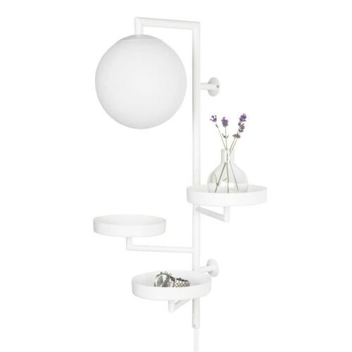 ASTORIA-Applique murale avec tablettes H62cm Blanc Globen Lighting | designé par Anna Landerholm