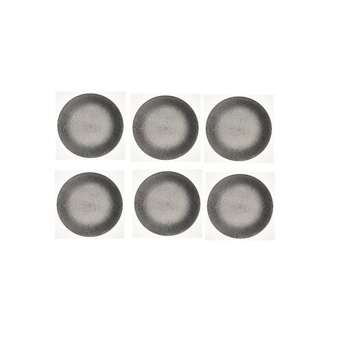 Lot De 6 Assiettes Plates - Atelier - D 27 Cm - Gris