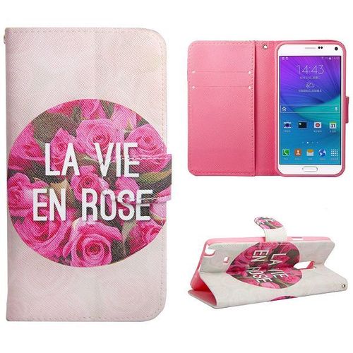 Etui Folio A Rabat Samsung Galaxy Note 4 La Vie En Rose Eco-Cuir (Pu)