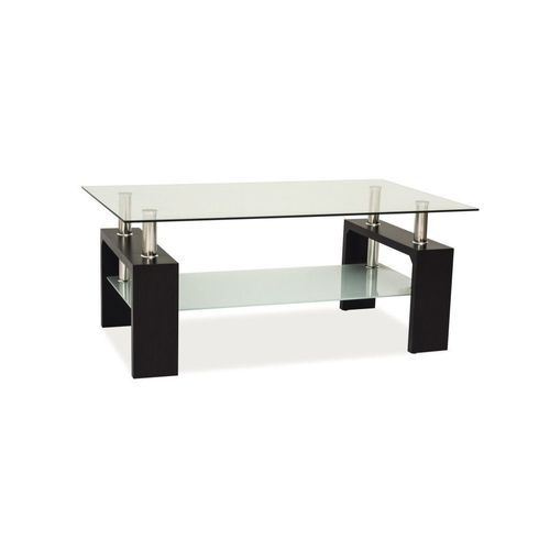 Table Basse Double Niveau - Lisa Basic Ii - 100 X 60 X 55 Cm - Couleur Wengé