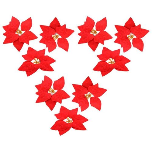 Fleurs artificielles de noël en velours rouge, choix de fleurs Poinsettia pour la couronne de noël, ornements d'arbre (72 pièces/rouge)