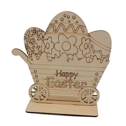 Décoration De Pâques En Bois, Bricolage, Lapin, ¿Uf, Fleur, Artisanat De Bureau Pour Enfants, Décoration De Festival Peinte Colorée À La Main